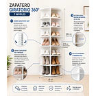 Zapatero Giratorio Cilíndrico 7 Niveles 159.5cm Organizador de zapatos/carteras  TN 4