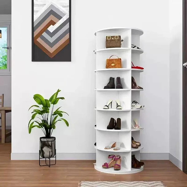 Zapatero Giratorio Cilíndrico 7 Niveles 159.5cm Organizador de zapatos/carteras  TN 5