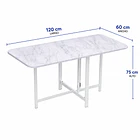 Mesa De Comedor Plegable Multiuso Efecto Mármol 120x60x75cm TN 4