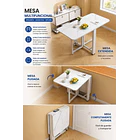 Mesa De Comedor Plegable Multiuso Efecto Mármol 120x60x75cm TN 5