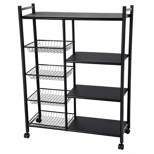 Estante Organizador Multiuso Con Ruedas Y Canastas 120x32x80CM DN
