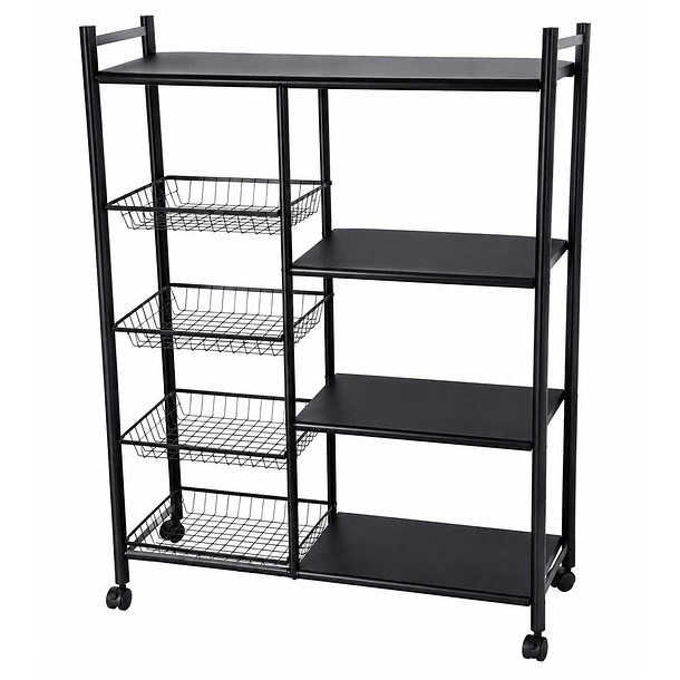 Estante Organizador Multiuso Con Ruedas Y Canastas 120x32x80CM DN 1