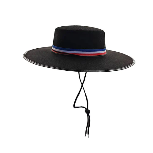 Sombrero Huaso Chileno Negro Tricolor Ideal Fiestas Patrias COD18045