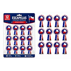 Pack X12 Escarapelas Chilenas Fiestas Patrias Tricolor COD1531 3