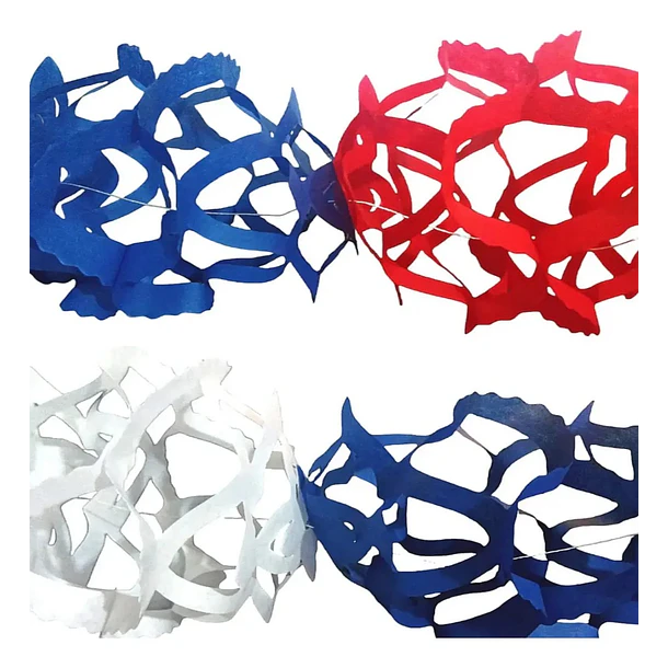 Packx2 Guirnaldas Chilenas De Papel Tricolor Fiestas Patrias COD18025 5