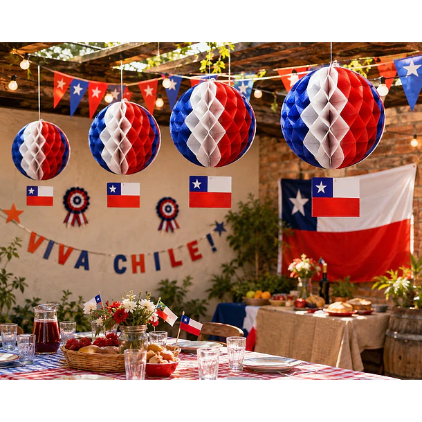 Packx4 Adornos Colgantes Panal Abeja Tricolor Fiestas Patria COD 17190 2