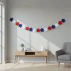 Pack X5 Guirnaldas De Estrellas Tricolor Fiestas Patrias 2mt 1