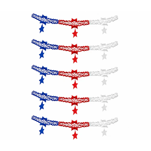 Packx5 Guirnaldas Fiestas Patrias Tricolor + Estrellas 2.60m