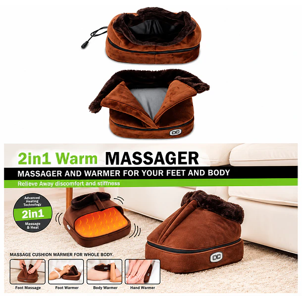 Bota Calefactor Calienta Masaje Pies Cuello Espalda Abdomen  2