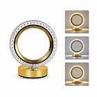 Lámpara de Mesa LED Recargable Diseño Circular Dorado Dimerizable 3 Tonos 6