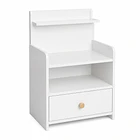 Mesa De Noche clásica con cajon blanco para dormitorio  1