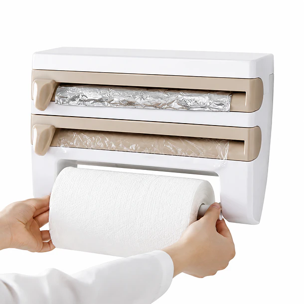 Dispensador Corta Fácil Triple Papel De Cocina Toalla CH  1