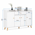 Zapatero Organizador 120cmx30x84cm De Madera 4 Puertas  3