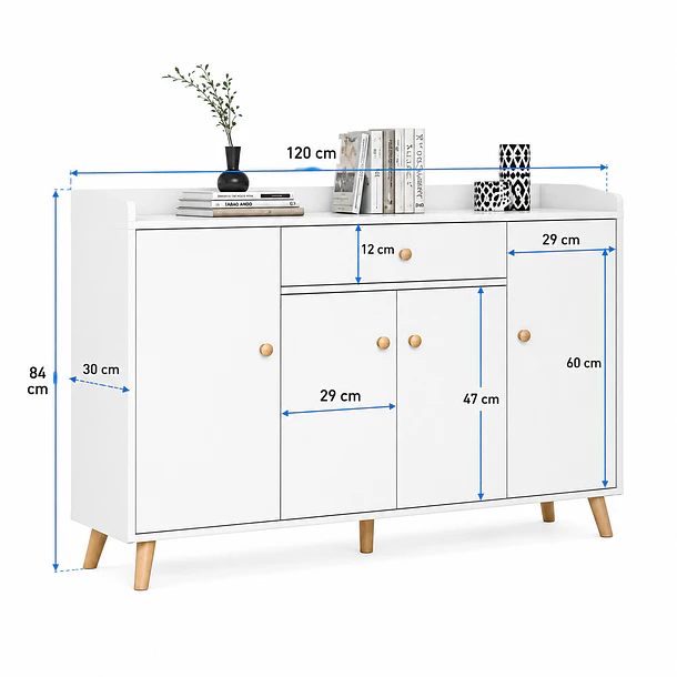 Zapatero Organizador 120cmx30x84cm De Madera 4 Puertas  3