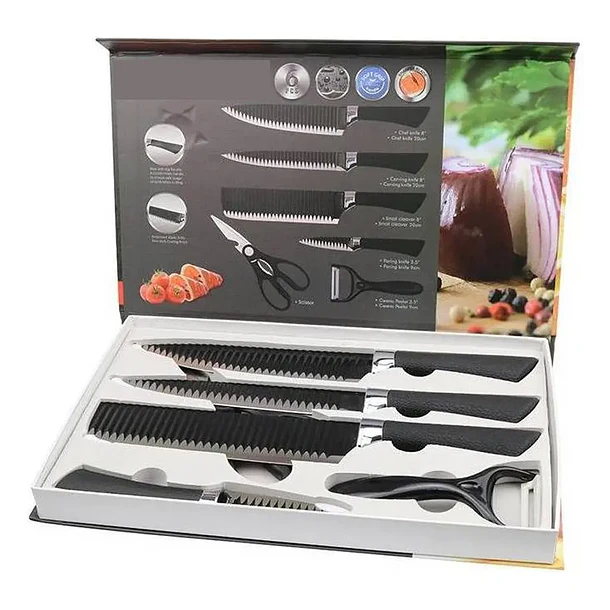 Set Cuchillo 6 Piezas Acero Pelador Puntilla Cuchillo Carne 1