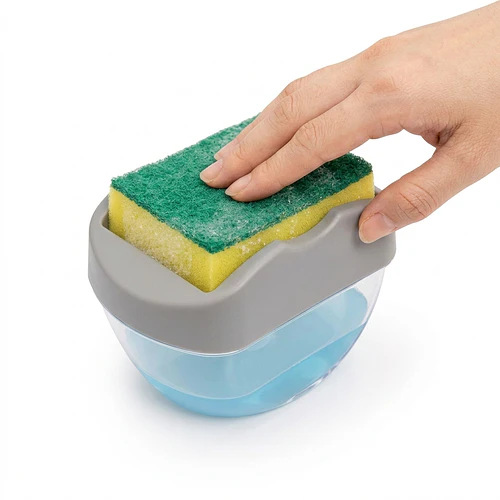 Dispensador De Jabon Con Esponja Lavaplatos
