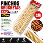 Brochetas Pinchos de Palitos De Bambú De 40cm X40 Unidades LC 3