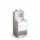 Velador Angosto Con Cajones  Homer Design Color 30*34*87cm  Blanco   1
