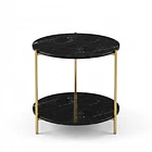 Mesa Auxiliar Moderna Marmoleado Decoración Redondo  1