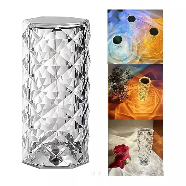 Lámpara De Mesa Rose Diamond Colores Táctil Con Mando 2