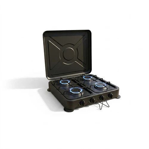 Cocinilla A Gas 4 Platos Con Tapa Protectora Hogar/camping