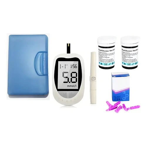 Medidor De Glicemia Glucómetro Digital +50 Tiras Reactivas Y Lancetas, Color Blanco  TN 
