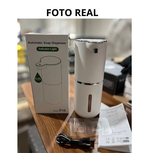 Dispensador De Jabón Automático Con Sensor Recargable USB Tipo C 380ml 4
