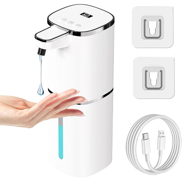 Dispensador De Jabón Automático Con Sensor Recargable USB Tipo C 380ml 7