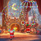 Adorno Navideño Papá Noel En Paracaídas Solar Multicolor  TC 6