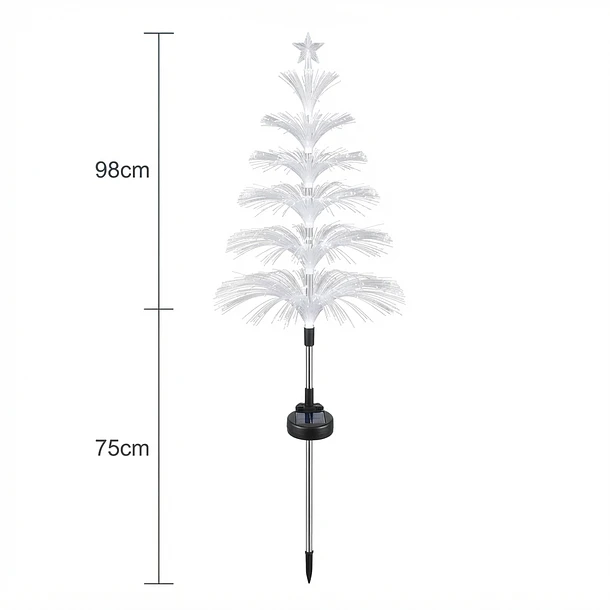 Estaca Solar De Fibra Óptica En Forma De Árbol Navideño tc 3