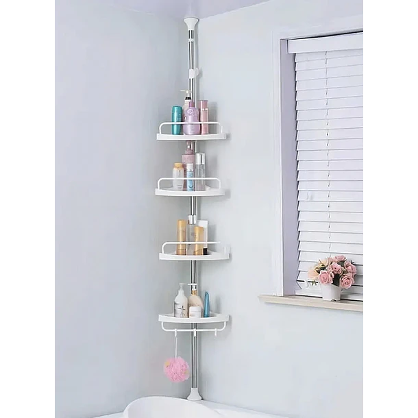 Organizador esquinero ducha baño multiuso 4 pisos ajustable  4