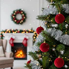 Set X6 Esferas Navideñas De Terciopelo Adornos Árbol Navidad LC 2