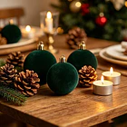 Set X6 Esferas Navideñas De Terciopelo Adornos Árbol Navidad LC 7