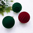 Pack X18 Esferas Navideñas Bambalinas Bordo-beige-verde 9cm LC 2