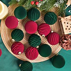 Pack X18 Esferas Navideñas Bambalinas Bordo-beige-verde 9cm LC 5
