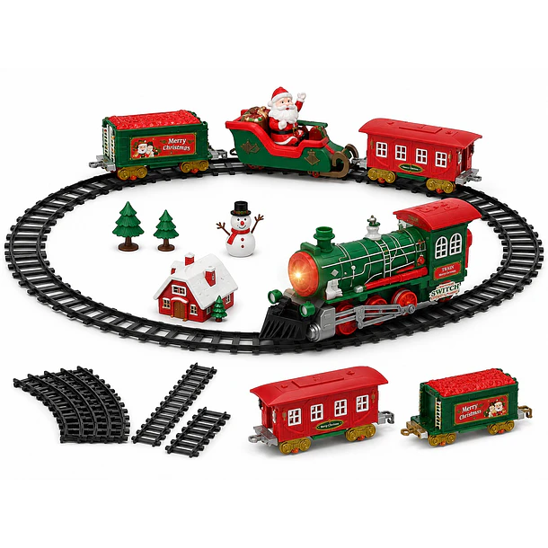 Tren Navideño Decorativo Con Luces Y Sonido Set 29 Piezas NV 2
