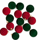 Set X6 Esferas Navideñas De Terciopelo Adornos Árbol Navidad LC 1