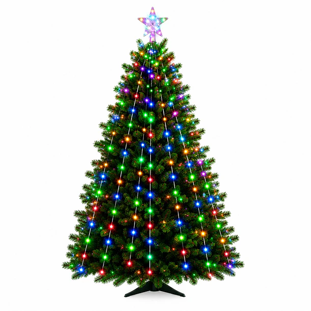 Luces Navideñas Cascada Para Árbol 1.5 Metros Led Multicolor NV 1