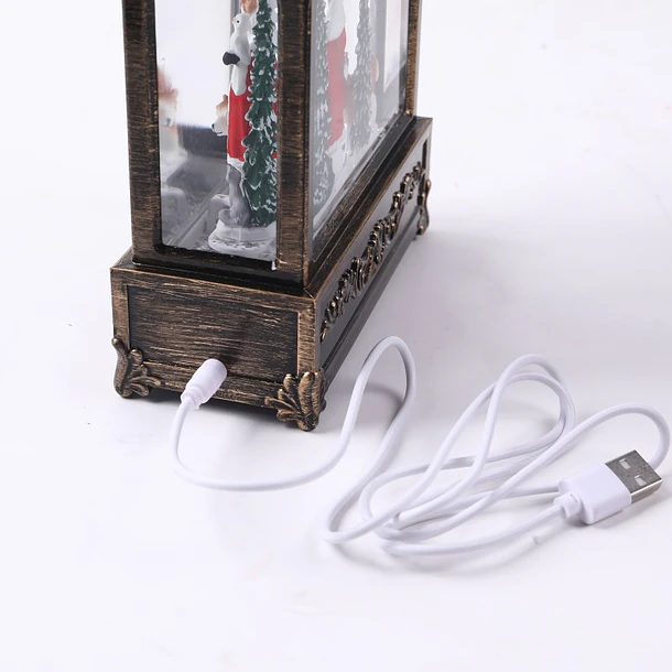 Adorno Farol Navideño Con Luz Y Sonido Estilo Vintage NV 3