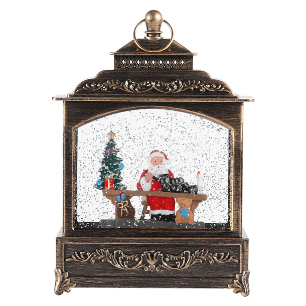 Adorno Farol Navideño Con Luz Y Sonido Estilo Vintage NV 1