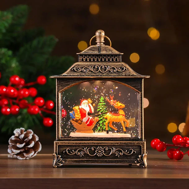 Adorno Farol Navideño Con Luz Y Sonido Estilo Vintage NV 5