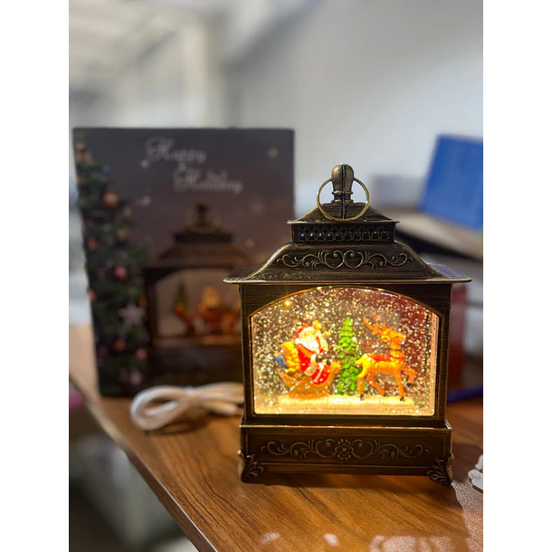 Adorno Farol Navideño Con Luz Y Sonido Estilo Vintage NV 6