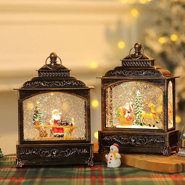 Adorno Farol Navideño Con Luz Y Sonido Estilo Vintage NV 11
