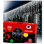 Luces Navideñas Solares Cascadas Exterior 200 Led 6 Metros 8 Funciones NV 4