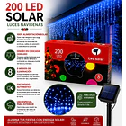 Luces Navideñas Solares Cascadas Exterior 200 Led 6 Metros 8 Funciones NV 5
