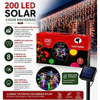 Luces Navideñas Solares Cascadas Exterior 200 Led 6 Metros 8 Funciones NV 9