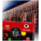 Luces Navideñas Solares Cascadas Exterior 200 Led 6 Metros 8 Funciones NV 10