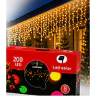 Luces Navideñas Solares Cascadas Exterior 200 Led 6 Metros 8 Funciones NV 12