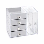 Joyero Organizador Premium  Acrílico Transparente Y Felpa  4 Cajones  1