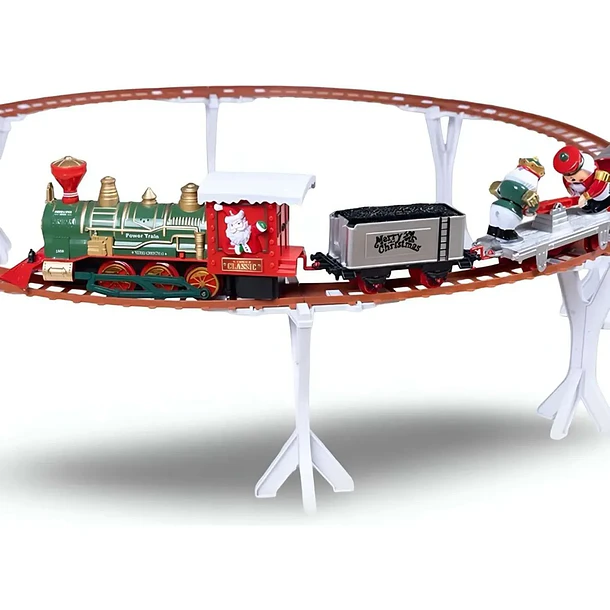 Tren Navideño Suspendido Para Árbol 44 Piezas Luz Y Sonido  2